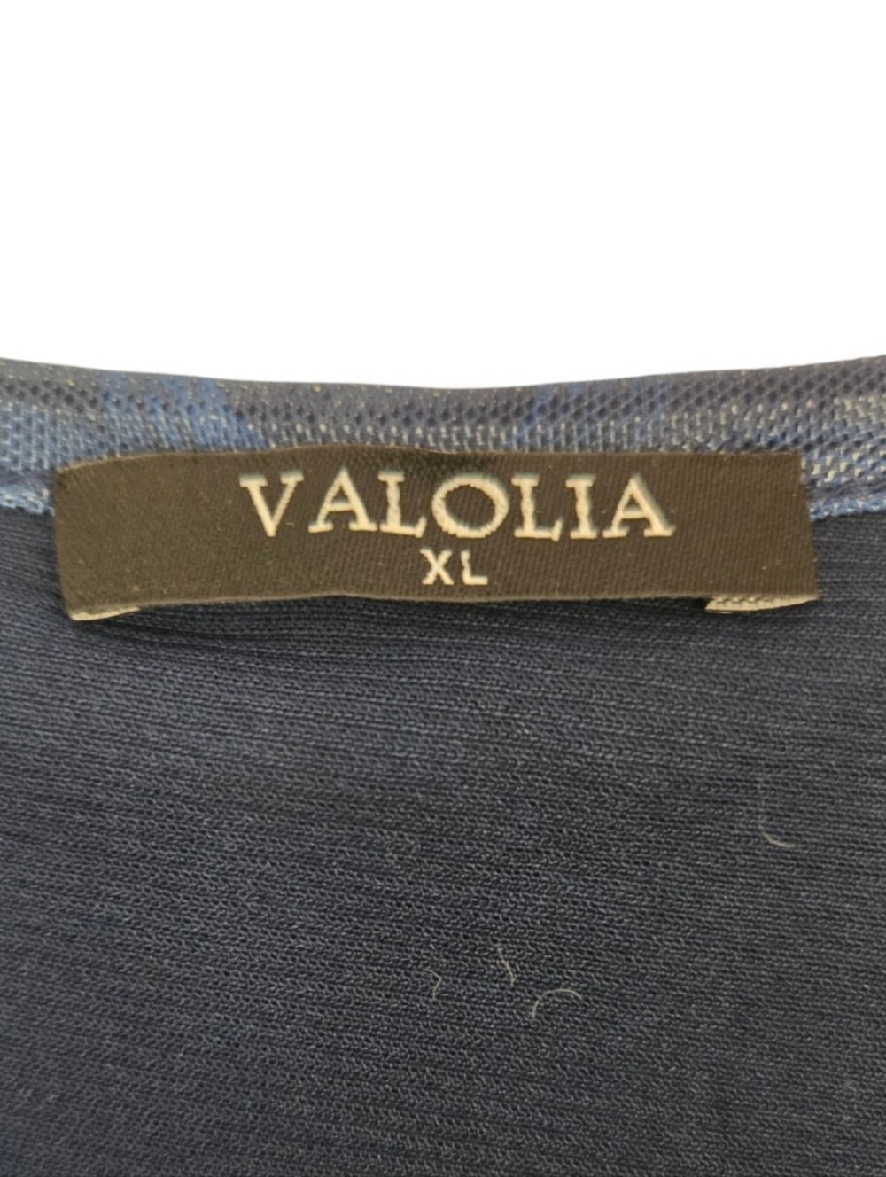 Valolia XL Navy Blue Mesh Floral Flutter Sleeve Tunic Top - Picture 3 of 4
